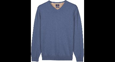 Baileys – Heren Trui – V-hals Pullover – Pima Katoen - Riviera Blue – 618100-645