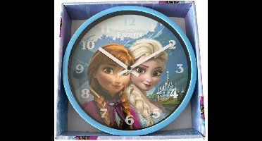 Frozen Wandklok Kinderkamer – Anna & Elsa – Kinderklok – Meisjes – Blauw – Cadeau