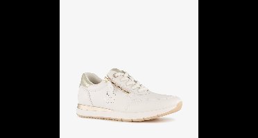 Tamaris Comfort leren dames sneakers wit goud