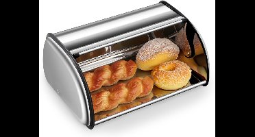 Core® Broodtrommel Met Schuifdeksel - Brood Bewaardoos - Broodbox – Zilver - 44cm x 28cm x 19cm