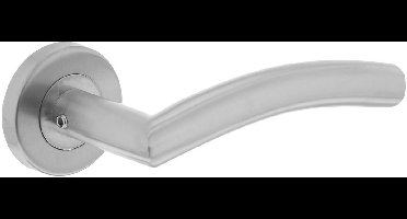 Intersteel deurkruk - Lisa 90° - Rond rozet - RVS geborsteld