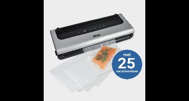 DESQ® 7910 Vacumeermachine - Set met 25 Vacuümzakken - 5 standen - Droog Vochtig Drukgevoelig Voedsel - Rolsnijder - Sterke Zuigkracht -
