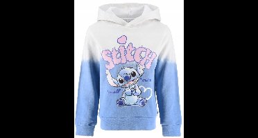 Disney Lilo&Stitch Sweater - Hoodie - Stitch - Blauw/Wit - Katoen/Polyester - Maat 110/116 (6 jaar)