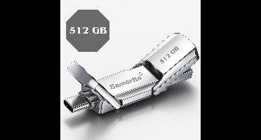Usb Stick 512 gb - usb-sticks - USB -USB A en USB C - USB 3.2 Hoge Snelheid - Universeel - usb stick - Geschikt voor laptops, Macbooks , smartphones, Pc´s en tablets