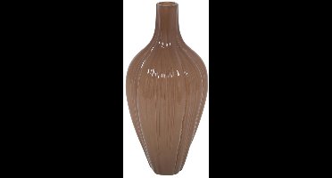 Vaas hoog Eline mat bruin Ø16xH36cm.