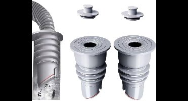 Geur- en wasmiddelfilter geschikt voor wasmachines - Set van 2 - 35-40 mm - Afdichtingsringen geschikt voor wasmachineslangen - Afdichtingsringen geschikt voor afvoerslangen - Geurfilter geschikt voor wasmachines