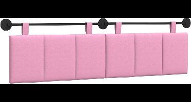 vidaXL - Hangend - hoofdbord - Roze - Stof