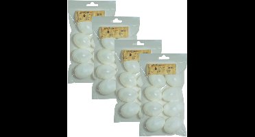 Creative Company eieren - 32x stuks - wit - kunststof - 6 cm - decoraties - DIY - knutselen - pasen