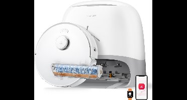 Roborock Qrevo Curv 2 Flow-Robotstofzuiger met dweilfunctie-SpiraFlow Realtime Zelfreinigende Rolmop-20.000 Pa-Dual Zero-Tangle-Systeem-AI Obstakelvermijding-Warmtewas dweil-tapijtbescherming