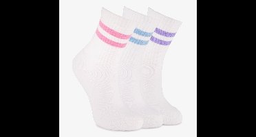 3 paar kinder sportsokken met strepen wit - Maat 35/38