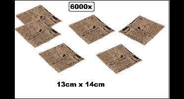 6000x Snack zakje papier News kraft vetvrij papier 13cm x 14cm - hamburger zak krant - hip broodje festival themaparty festival carnaval