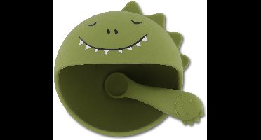 Trixie | Eerste Baby Maaltijdset – Mr. Dino – Siliconen – Zuignap – 4m+