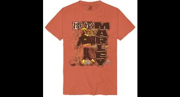 Bob Marley Football Blur Heren T-shirt - oranje - M