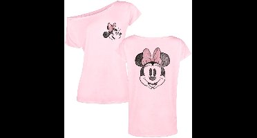 Mickey Mouse Minnie Beauty Dames T-shirt - roze - XL