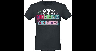 One Piece Devil Fruit Heren T-shirt - zwart - M