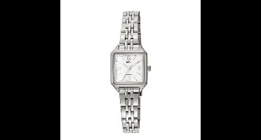 Q&Q-dames horloge-model q28c-003py-klein model 21.5 x 21.5 mm-duidelijke wijzerplaat-3 bar waterdicht-zilverkleurig