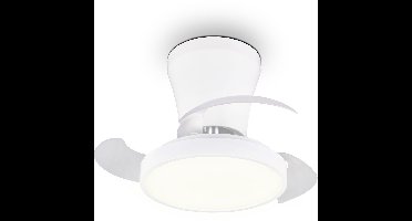 REALITY MOSS - Ventilator - Wit - incl. 1x SMD 13 W - Afstandsbediening - Geintegreerde dimmer - Traploos instelbare lichtkleur - Geheugenfunctie - Zomer- en wintermodus - 6 snelheidsniveaus