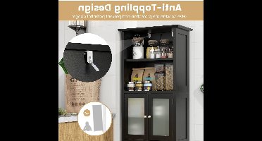 Badkamerkast – Badkamermeubel – Opbergkast – Kolomkast – Wastafelonderkast – 163 cm Hoog – MDF Met Gehard Glas