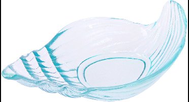 Schelpbord decoratieve slak glazen schaal blauw 19,5/21cm 2st, 2 Stück