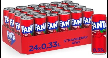 Tray Fanta - Strawberry/Kiwi - Sleekcan - 24x33cl