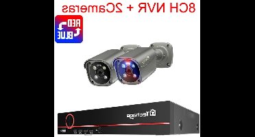 4K Beveiligingssysteem – CCTV Camera – IP Camera – Veiligheidssysteem – Camera Set 2 Camera's – 1TB HDD – Tweeweg Audio & Kleurennachtzicht