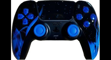 Clever Blue Flames Custom Controller (PS5 compatibel)