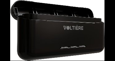 Voltière Batterij oplader voor 3 batterijen - Geschikt voor GoPro Hero 13 - Met LED indicatie & Micro SD kaart Opslag- Zwart