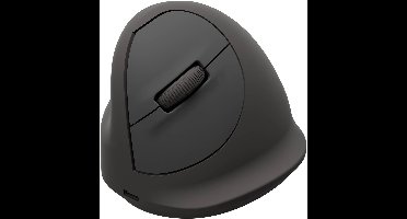 Fellowes Breyta™ Plus+ Verticale Muis Medium – Ergonomisch Linkshandig – 3‑in‑1 (Bluetooth / USB‑C / Bedraad) – 2400 DPI – Antibacterieel - Zwart