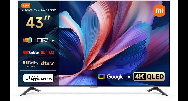 Xiaomi TV A Pro 2026 43 inch (109 cm) – QLED – Smart TV met Google TV – Google Assistant spraakbediening – Dolby Audio & DTS:X – HDMI 2.1 – CI+ slot – Google Cast