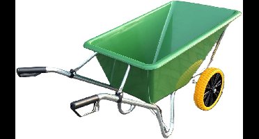 JMC Kruiwagen 160L – Poly Bak – Verzinkt Onderstel – 2 Nooit Meer Lek Wielen – Extra Sterk