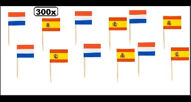 300x Cocktail prikker Spanje/Holland mix - Landen festival party fun winterfeest thema feest cocktail prikker
