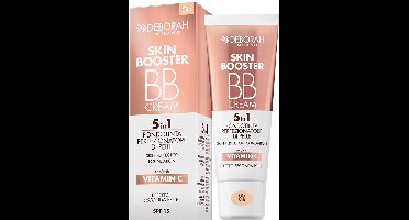 Deborah-Milano Skin Booster BB Cream Kleur 00 Fair – 30 ML – 5-In-1 Foundation & BB Cream – Hydrateert, Egaliseert En Verheldert De Huid – SPF15 & Vitamine C – Natuurlijk, Stralend Effect & Soepele “Second Skin” Finish – Voor Dagelijks Gebruik