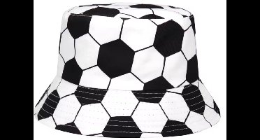Boland - Bucket hat Voetbal Zwart,Wit - 59 - Volwassenen - Unisex - EK - WK - Supporter