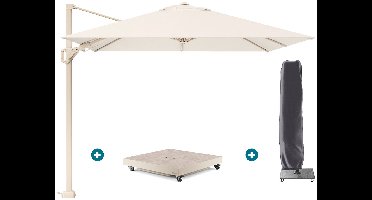 Platinum Voyager zweefparasol T2 - Sandstone met vulbare parasolvoet en hoes