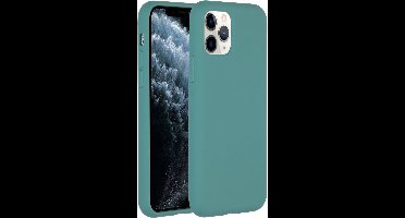 Accezz Hoesje - Geschikt voor Apple iPhone 11 Pro - Liquid Silicone Backcover - Donkergroen