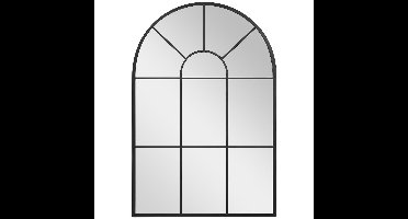 Wandspiegel – Spiegel – Muurspiegel – Zwart Spiegel – Metaal Spiegel – Zwart Metalen Frame – 91 x 60 cm – Industrieel Design
