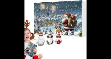 Advent Kalender - Kabouter Poppen Aftelkalender - Kerst Pluche Kalender Doos - 24 Dagen Van Plezier Verzamelbare Pluche Figuren - Kerst Kabouter Advent - Kinderkerstcadeau - Speelgoed - Speelset - Set D