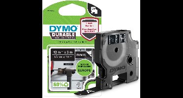 DYMO originele D1 Duurzame labels | Witte Tekst op Zwart Label | 12 mm x 3 m | zelfklevende etiketten voor de LabelManager labelprinter | gemaakt in Europa
