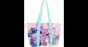 Disney Stitch & Angel Strandtas – Schoudertas / Shopper – Grote Draagtas voor Strand, Reizen en Winkelen – Tas voor Vrouwen en Tieners
