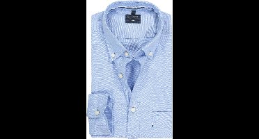 OLYMP Casual regular fit overhemd - Oxford - blauw - Strijkvriendelijk - Boordmaat: 39 - 40