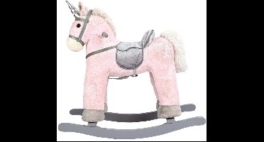 Bino Schommelende Eenhoorn, Roze hobbelpaard schommelpaard hobbel paard zadel en handgrepen, traint balans