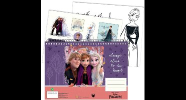 Disney Frozen Heart A/4 spiraalschetsboek met 40 pagina's en stickers