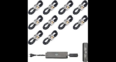 LED veranda inbouwspots Marbella ab inclusief trafo en afstandsbediening - 3W / dimbaar / inbouwspot / terrasoverkapping / overkapping / serre / carport / warm wit / rond / 230V / IP44 / set van 10 stuks