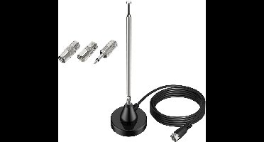 Ynkkvre - Uitschuifbare Buisantenne - Volledige FM/DAB Dekking - Sterke Magnetische Voet met 180° Draaiing