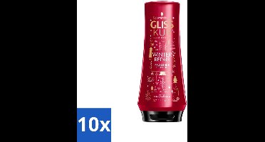 10 x Gliss-Kur - Conditioner - Winter Repair - Herstelt & Verzorgt - 200 ml - Winter Haar Verzorging - Haar Herstel - Haar Bescherming - Keratine Haar Conditioner - Cranberry Haar Conditioner