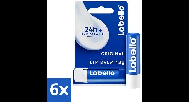 6 x Labello - Original - Lippenbalsem - Hydraterend - Stick - 4.8 g - Lippenbalsem - Lippenhydratatie - Lippenbescherming - Droge Lippen - Weersinvloeden