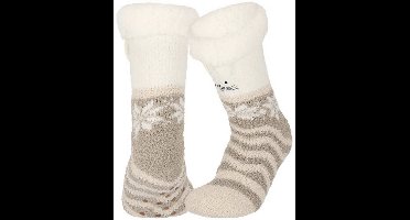 Apollo - Meiden - Fleece - Antislip - Huissokken - Kat - Maat 20/24