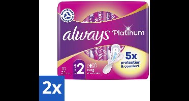 2 x Always Maandverband Platinum Long 10 stuks per verpakking - Maandverband - Menstruatie - Bescherming - Comfort - Vochtabsorptie