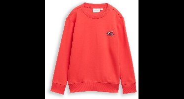 Tom Tailor - Sweatshirt met print - Maat 92/98 - soft red