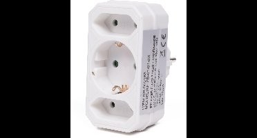 Benson 3-weg stekkeradapter - compact en lichtgewicht - met randaarde